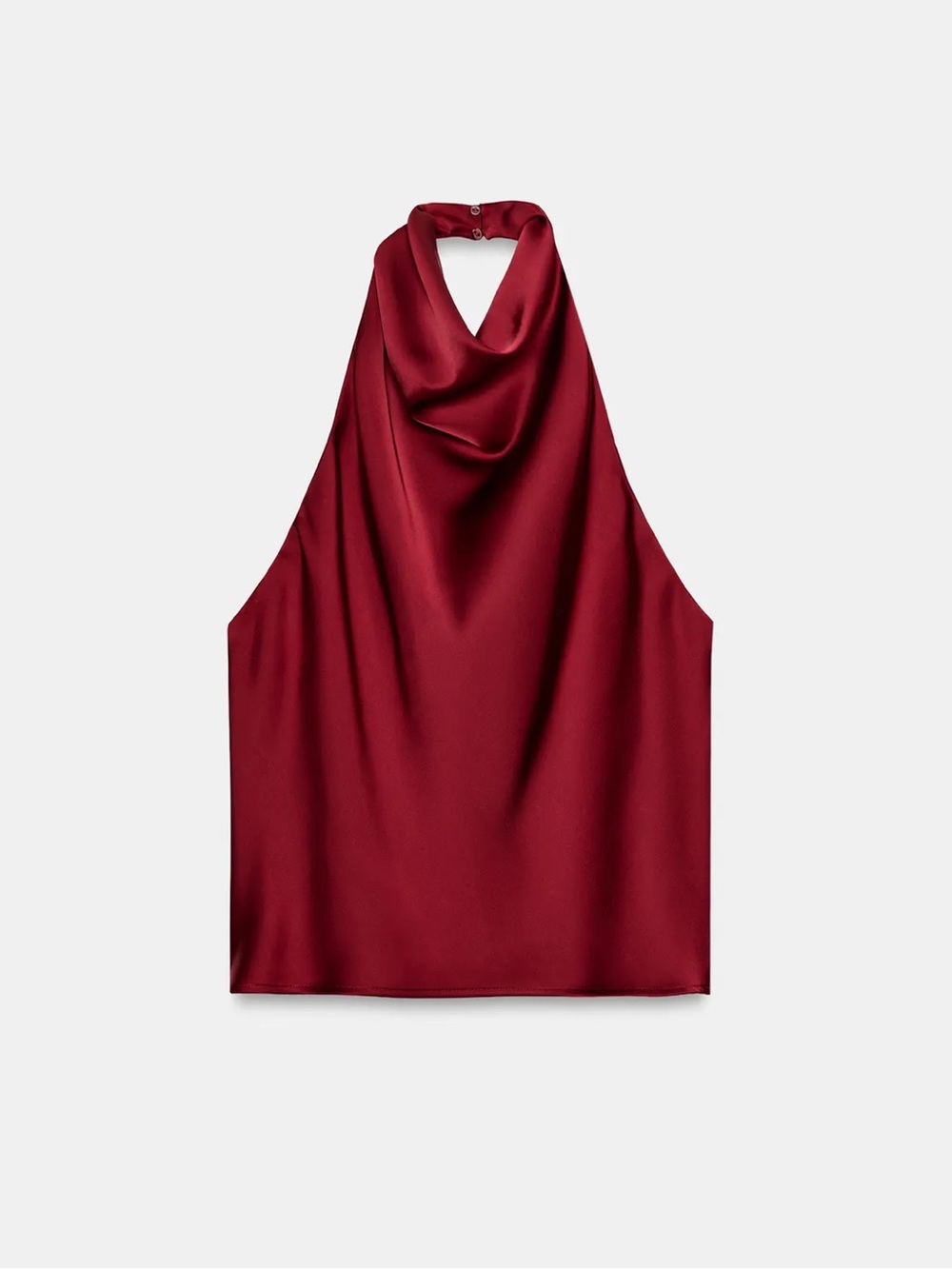 Zara Satin Halter Red Top